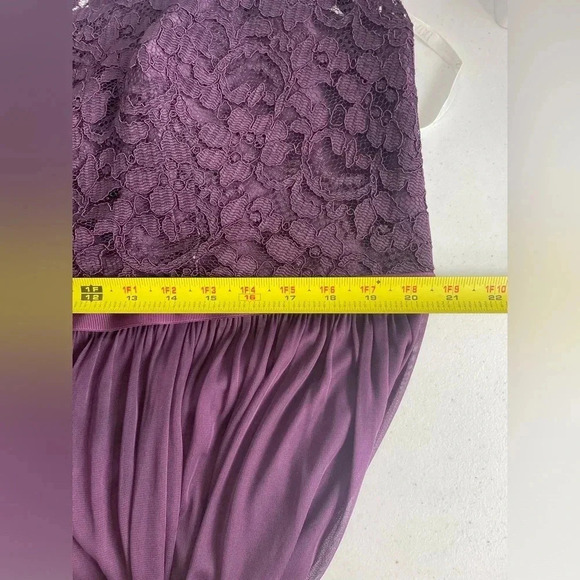 Plum Bridesmaids Purple Dress w/ Lace Bodice David’s Bridal Plus Size 20 EUC 074 - Picture 7 of 13